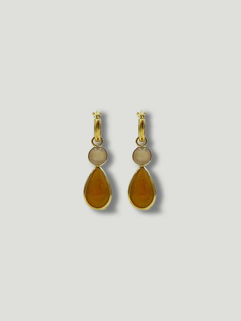 18k gold vermeil agate earring