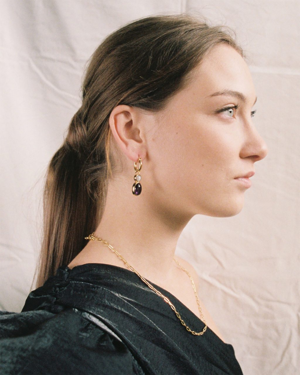 Amethyst earring handpicked gemstones